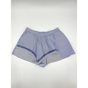 Thakoon Addition Shorts Sz 6 Blue White Striped Gathered Skort Poplin Cotton